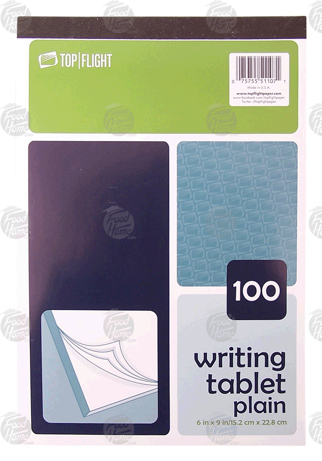 Top Flight  writing tablet plain, 100 plain sheets, 6 x 9-inch Full-Size Picture